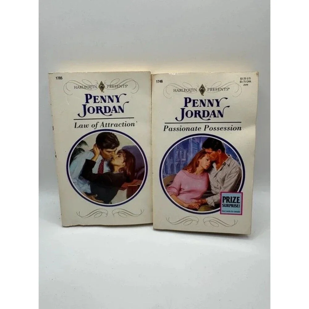 4 Book Lot Penny Jordan Law of Attraction Passionate Possession Romance Novel